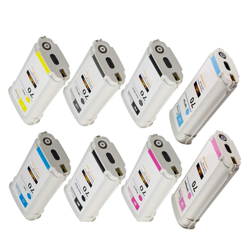 LKB 8PK Compatible HP70 Ink Cartridge Replacement with 130ML Use with HP Designjet Z2100 Z5200 Z3200 Z3100 Z5400 (8 Pack HP70) â€“US - Image 3